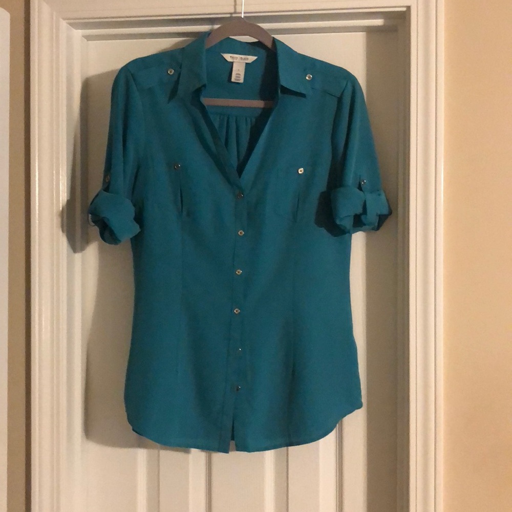 Polyester button down shirt